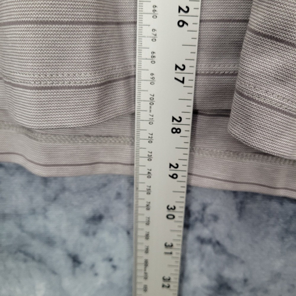 Calvin Klein Polo Shirt L‎ Gray Stripe Classic Fit Short Sleeve Casual Menswear - Picture 8 of 10